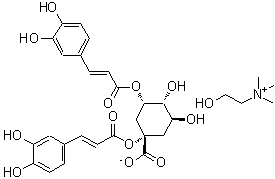 CAS 登录号：100018-95-9， (1S,3S,4R,5S)-1,3-二[[(E)-3-(3,4-二羟基苯基)丙-2-烯酰基]氧基]-4,5-二羟基-环己烷-1-羧酸酯, 2-羟基乙基-三甲基-铵