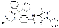 CAS#: 100549-95-9， 2-[5-[(1,5-Dimethyl-3-Oxo-2-Phenyl-Pyrazol-4-Yl)Carbamoyl]-2-Oxo-3,3-Diphenyl-Indol-1-Yl]Acetic Acid