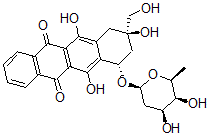CAS#: 100648-98-4， 4-O-(2',6'-Dideoxyhexopyranosyl)-1,2,3,4-Tetrahydro-2,4,5,12-Tetrahydroxy-2-Hydroxymethyl-6,11-Naphthacenedione