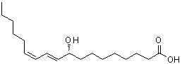 CAS 登录号:10075-11-3, (9R,10E,12Z)-9-羟基-10,12-十八碳二烯酸