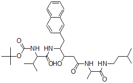 CAS#: 100994-43-2， Boc-Valyl-(3-Hydroxy-4-Amino-5-(2-Naphthyl)Pentanoyl)-Alanylisoamylamide