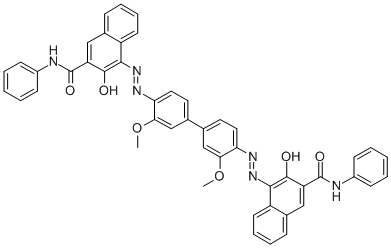CAS#: 10127-03-4， 4,4'-[(3,3'-Dimethoxy[1,1'-Biphenyl]-4,4'-Diyl)Bis(Azo)]Bis[3-Hydroxy-N-Phenylnaphthalene-2-Carboxamide]