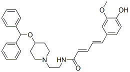 CAS#: 101619-11-8， 1-((5'-(3''-Methoxy-4''-hydroxyphenyl)-2',4'-pentadienyl)aminoethyl)-4-diphenylmethoxypiperidine