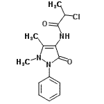 structure of CAS# 101937-73-9, 2-Chloro-N-(1,5-Dimethyl-3-Oxo-2-Phenyl-2,3-Dihydro-1H-Pyrazol-4-Yl)Propanamide;MFCD03147406