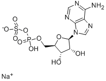 structure of CAS# 102029-95-8, 5'-Adenylic Acid Monoanhydride With Sulfuric Acid Disodium Salt;ADENOSINE-5'-O-PHOSPHOSULFATE SODIUM SALT;ADENOSINE 5'-PHOSPHOSULFATE SODIUM SALT;ADENOSINE 5'-PHOSPHOSULFATE SODIUM