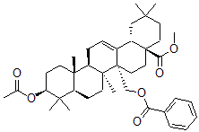 CAS#: 102637-01-4， Methyl (4aS,6aR,6aR,6bR,8aR,10S,12aR,14bS)-10-Acetyloxy-6alpha-(Benzoyloxymethyl)-2,2,6b,9,9,12a-Hexamethyl-1,3,4,5,6,6a,7,8,8a,10,11,12,13,14b-Tetradecahydropicene-4a-Carboxylate