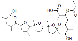CAS#: 102674-88-4， 4-[9-Hydroxy-2-[5-[5-(6-Hydroxy-3,5,6-Trimethyloxan-2-Yl)-3-Methyloxolan-2-Yl]-5-Methyloxolan-2-Yl]-2,8-Dimethyl-1,6-Dioxaspiro[4.5]Decan-7-Yl]-2-Methyl-3-Propanoyloxypentanoic Acid