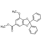 structure of CAS# 102706-14-9, Methyl 7-Methoxy-2,2-Diphenyl-1,3-Benzodioxole-5-Carboxylate;Methyl 7-methoxy-2,2-diphenyl-1,3-benzodioxole-5-carboxylate;methyl 7-<wbr>methoxy-2<wbr>,2-diphen<wbr>ylbenzo[d<wbr>][1,3]dio<wbr>xole-5-ca<wbr>rboxylate;METHYL7-METHOXY-2,2-DIPHENYL-1,3-BENZODIOXOLE-5-CARBOXYLATE