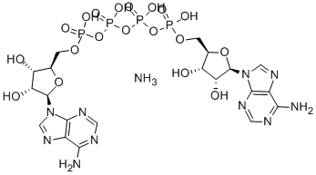 structure of CAS# 102783-36-8, P1,P4-Di(adenosine-5') tetraphosphate ammonium salt;[[[[(2R,3S,4R,5R)-5-(6-Aminopurin-9-Yl)-3,4-Dihydroxy-Tetrahydrofuran-2-Yl]Methoxy-Hydroxy-Phosphoryl]Oxy-Hydroxy-Phosphoryl]Oxy-Hydroxy-Phosphoryl] [(2R,3S,4R,5R)-5-(6-Aminopurin-9-Yl)-3,4-Dihydroxy-Tetrahydrofuran-2-Yl]Methyl Hydrogen Phosphate;Ammonia;[[[[(2R,3S,4R,5R)-5-(6-Amino-9-Purinyl)-3,4-Dihydroxy-2-Tetrahydrofuranyl]Methoxy-Hydroxyphosphoryl]Oxy-Hydroxyphosphoryl]Oxy-Hydroxyphosphoryl] [(2R,3S,4R,5R)-5-(6-Amino-9-Purinyl)-3,4-Dihydroxy-2-Tetrahydrofuranyl]Methyl Hydrogen Phosphate;Ammonia;[[[[(2R,3S,4R,5R)-5-(6-Aminopurin-9-Yl)-3,4-Dihydroxy-Oxolan-2-Yl]Methoxy-Hydroxy-Phosphoryl]Oxy-Hydroxy-Phosphoryl]Oxy-Hydroxy-Phosphoryl] [(2R,3S,4R,5R)-5-(6-Aminopurin-9-Yl)-3,4-Dihydroxy-Oxolan-2-Yl]Methyl Hydrogen Phosphate;Azane