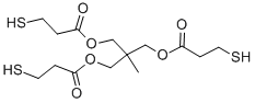structure of CAS# 10312-58-0, [2-Methyl-3-(3-Sulfanylpropanoyloxy)-2-(3-Sulfanylpropanoyloxymethyl)Propyl] 3-Sulfanylpropanoate;3-Mercaptopropanoic Acid [3-(3-Mercapto-1-Oxopropoxy)-2-[(3-Mercapto-1-Oxopropoxy)Methyl]-2-Methylpropyl] Ester;3-Mercaptopropionic Acid [3-(3-Mercaptopropanoyloxy)-2-(3-Mercaptopropanoyloxymethyl)-2-Methyl-Propyl] Ester;Propanoic Acid, 3-Mercapto-, 2-((3-Mercapto-1-Oxopropoxy)Methyl)-2-Methyl-1,3-Propanediyl Ester