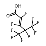 structure of CAS# 103229-89-6, (2E)-2,3,4,5,5,5-Hexafluoro-4-(Trifluoromethyl)-2-Pentenoic Acid;(E)-Perfluoro(4-methylpent-2-enoic acid);4-(Trifluoromethyl)hexafluoropent-2-enoic acid;E-Perfluoro(4-methylpent-2-enoic acid)