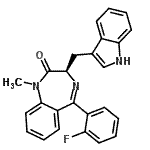 CAS#: 103342-82-1， (3R)-5-(2-Fluorophenyl)-3-(1H-Indol-3-Ylmethyl)-1-Methyl-1,3-Dihydro-2H-1,4-Benzodiazepin-2-One