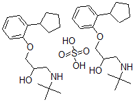 CAS#: 103437-28-1， 1-(Tert-Butylamino)-3-(2-Cyclopentylphenoxy)Propan-2-Ol Sulfate (2:1) (salt)