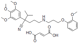 CAS#: 103545-91-1， 2-Isopropyl-5-(3-(2-methoxyphenoxy)propylamino)-2-(3,4,5-trimethoxyphenyl)valeronitrile fumarate