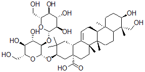 CAS#: 103766-07-0， 21beta-[2-O-(beta-D-Glucopyranosyl)-beta-D-Glucopyranosyloxy]-3beta,23-Dihydroxyolean-12-En-28-Oic Acid