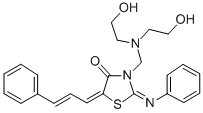 CAS#: 104123-90-2， (5Z)-3-[(Bis(2-Hydroxyethyl)Amino)Methyl]-2-Phenylimino-5-[(E)-3-Phenylprop-2-Enylidene]-1,3-Thiazolidin-4-One