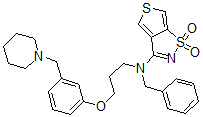 CAS#: 104221-86-5， 1,1-Dioxo-N-(Phenylmethyl)-N-[3-[3-(Piperidin-1-Ylmethyl)Phenoxy]Propyl]Thieno[3,4-d][1,2]Thiazol-3-Amine