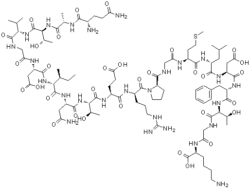 structure of CAS# 104360-70-5, L-Glutaminyl-L-Alanyl-L-Allothreonyl-L-Valylglycyl-L-alpha-Aspartyl-D-Alloisoleucyl-L-Asparaginyl-L-Threonyl-L-alpha-Glutamyl-D-Arginyl-D-Prolylglycyl-L-Methionyl-D-Leucyl-L-alpha-Aspartyl-L-Phenylala Nyl-L-Allothreonylglycyl-L-Lysine;Diazepam binding inhibitory fragment;L-Glutami<wbr>nyl-L-ala<wbr>nyl-L-all<wbr>othreonyl<wbr>-L-valylg<wbr>lycyl-L-α<wbr>-asparagy<wbr>l-D-alloi<wbr>soleucyl-<wbr>L-asparag<wbr>inyl-L-th<wbr>reonyl-L-<wbr>α-glutamy<wbr>l-D-argin<wbr>yl-D-prol<wbr>ylglycyl-<wbr>L-methion<wbr>yl-D-leuc<wbr>yl-L-α-as<wbr>paragyl-L<wbr>-phenyla&<wbr>#xA;lanyl<wbr>-L-alloth<wbr>reonylgly<wbr>cyl-L-lys<wbr>in;L-Glutami<wbr>nyl-L-ala<wbr>nyl-L-all<wbr>othreonyl<wbr>-L-valylg<wbr>lycyl-L-α<wbr>-aspartyl<wbr>-D-allois<wbr>oleucyl-L<wbr>-asparagi<wbr>nyl-L-thr<wbr>eonyl-L-α<wbr>-glutamyl<wbr>-D-arginy<wbr>l-D-proly<wbr>lglycyl-L<wbr>-methiony<wbr>l-D-leucy<wbr>l-L-α-asp<wbr>artyl-L-p<wbr>henylala&<wbr>#xA;nyl-L<wbr>-allothre<wbr>onylglycy<wbr>l-L-lysine