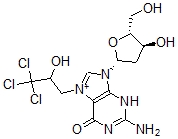 CAS#: 104783-28-0， 2-Amino-9-[(2R,4S,5R)-4-Hydroxy-5-(Hydroxymethyl)Oxolan-2-Yl]-7-(3,3,3-Trichloro-2-Hydroxypropyl)-3H-Purin-9-Ium-6-One