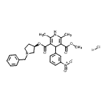 CAS#: 104831-94-9， (3R)-1-Benzyl-3-Pyrrolidinyl Methyl 2,6-Dimethyl-4-(3-Nitrophenyl)-1,4-Dihydro-3,5-Pyridinedicarboxylate Hydrochloride (1:1)