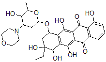 CAS#: 105026-50-4， 9-Ethyl-4,6,9,10,11-Pentahydroxy-7-(5-Hydroxy-6-Methyl-4-Morpholin-4-Yloxan-2-Yl)Oxy-8,10-Dihydro-7H-Tetracene-5,12-Dione