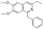 structure of CAS# 10539-19-2, Moxaverine;1-Benzyl-3-Ethyl-6,7-Dimethoxy-Isoquinoline Hydrochloride;3-Ethyl-6,7-Dimethoxy-1-(Phenylmethyl)Isoquinoline Hydrochloride;Paverine Hydrochloride