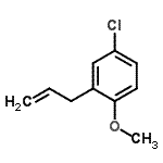 structure of CAS# 105591-47-7, 2-Allyl-4-Chloro-1-Methoxybenzene;3-(3-Chloro-6-methoxyphenyl)-1-propene;3-(5-Chloro-2-methoxyphenyl)-1-propene