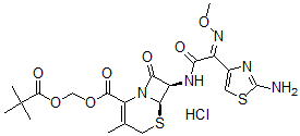 CAS#: 105629-49-0， 2,2-Dimethylpropanoyloxymethyl (6R,7R)-7-[[(2Z)-2-(2-Amino-1,3-Thiazol-4-Yl)-2-Methoxyiminoacetyl]Amino]-3-Methyl-8-Oxo-5-Thia-1-Azabicyclo[4.2.0]Oct-2-Ene-2-Carboxylate Hydrochloride