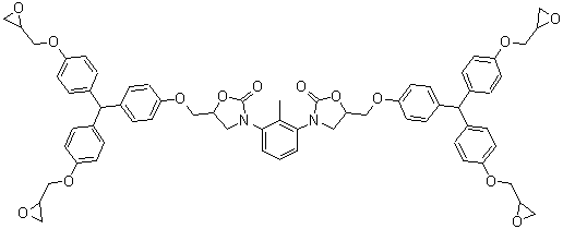 CAS#: 106253-69-4， 3,3'-(2-Methyl-1,3-Phenylene)Bis{5-[(4-{Bis[4-(2-Oxiranylmethoxy)Phenyl]Methyl}Phenoxy)Methyl]-1,3-Oxazolidin-2-One}