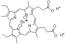 structure of CAS# 106344-20-1, Tin Mesoporphyrin;Stanate (Tn);Stannsoporfin (Usan);Stannsoporfin