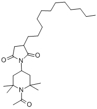 CAS 登录号：106917-31-1， 1-(1-乙酰基-2,2,6,6-四甲基哌啶-4-基)-3-十二烷基吡咯烷-2,5-二酮