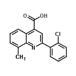 structure of CAS# 107027-38-3, 2-(2-Chlorophenyl)-8-Methyl-4-Quinolinecarboxylic Acid;2-(2-Chlorophenyl)-8-methylquinoline-4-carboxylic acid;2-(2-CHLOROPHENYL)-8-METHYLQUINOLINE-4-CARBOXYLICACID;MFCD03420032