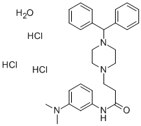 CAS 登录号：107314-65-8， 3-(4-二苯甲基哌嗪-1-基)-N-(3-二甲基氨基苯基)丙酰胺三盐酸盐