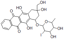 CAS#: 107430-03-5， 7-(4,5-Dihydroxy-3-Iodo-6-Methyloxan-2-Yl)Oxy-6,9,11-Trihydroxy-9-(Hydroxymethyl)-8,10-Dihydro-7H-Tetracene-5,12-Dione