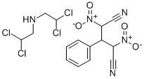 CAS#: 107638-88-0， 2,4-dinitro-3-phenyl-Pentanedinitrile compd. with 2,2-dichloro-N-(2,2-dichloroethyl)ethanamine