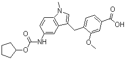 CAS#: 107754-20-1， 4-[[5-[[Cyclopentyloxy)Carbonyl]Amino]-1-Methylindol-3-Yl]Methyl]-3-Methoxybenzoic Acid