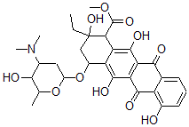 CAS#: 107807-22-7， Methyl 4-(4-Dimethylamino-5-Hydroxy-6-Methyloxan-2-Yl)Oxy-2-Ethyl-2,5,7,12-Tetrahydroxy-6,11-Dioxo-3,4-Dihydro-1H-Tetracene-1-Carboxylate