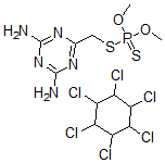 CAS#: 107959-15-9， 6-(Dimethoxyphosphinothioylsulfanylmethyl)-1,3,5-Triazine-2,4-Diamine, 1,2,3,4,5,6-Hexachlorocyclohexane