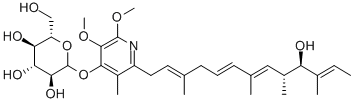 CAS#: 108073-61-6， 2-(Hydroxymethyl)-6-[2-[(2E,5E,7E,11E)-10-Hydroxy-3,7,9,11-Tetramethyltrideca-2,5,7,11-Tetraenyl]-5,6-Dimethoxy-3-Methylpyridin-4-Yl]Oxyoxane-3,4,5-Triol