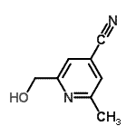 structure of CAS# 108129-25-5, 2-(Hydroxymethyl)-6-Methylisonicotinonitrile;2-(hydroxymethyl)-6-methylisonicotinonitrile