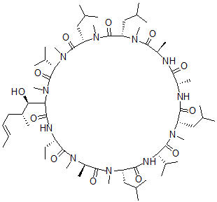 CAS#: 108466-41-7， 8-(N-Methylalanine)cyclosporin A