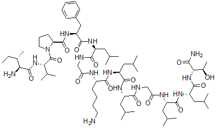 CAS#: 108567-69-7， L-Isoleucyl-L-valyl-L-prolyl-L-phenylalanyl-L-leucylglycyl-L-lysyl-L-leucyl-L-leucylglycyl-L-leucyl-L-leucyl-L-Threoninamide