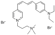结构式 CAS# 108641-88-9, 3-[4-[(1Z,3Z)-4-(4-二乙基氨基苯基)丁-1,3-二烯基]吡啶-1-鎓-1-基]丙基-三甲基铵