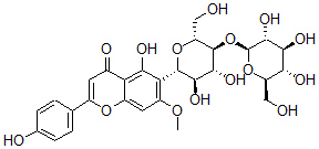 CAS#: 108657-24-5， 6-(4-O-beta-D-glucopyranosyl-beta-D-glucopyranosyl)-5-hydroxy-2-(4-hydroxyphenyl)-7-methoxy-4H-1-Benzopyran-4-one
