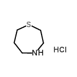 structure of CAS# 108724-14-7, 1,4-Thiazepane Hydrochloride (1:1);1,4-Thiazepane 1-oxide hydrochloride;1,4-thiazepane hydrochloride;Hexahydro-1,4-thiazepine hydrochloride