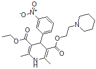 CAS#: 108852-42-2， O5-Ethyl O3-(2-Piperidin-1-Ylethyl) 2,6-Dimethyl-4-(3-Nitrophenyl)-1,4-Dihydropyridine-3,5-Dicarboxylate