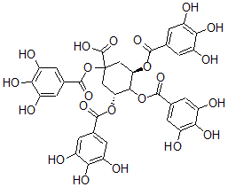 CAS#: 109008-79-9， (3R,5R)-1,3,4,5-Tetrakis[(3,4,5-Trihydroxybenzoyl)Oxy]Cyclohexane-1-Carboxylic Acid