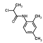 structure of CAS# 109099-55-0, 2-Chloro-N-(2,4-Dimethylphenyl)Propanamide;N-(2,4-dimethylphenyl)-2-chloropropanamide;MFCD09403766
