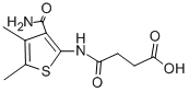 structure of CAS# 109164-38-7, 4-[(3-Carbamoyl-4,5-Dimethylthiophen-2-Yl)Amino]-4-Oxobutanoic acid;4-[(3-Carbamoyl-4,5-Dimethyl-2-Thienyl)Amino]-4-Oxo-Butanoate;4-[(3-Carbamoyl-4,5-Dimethyl-2-Thienyl)Amino]-4-Oxobutanoate;4-[(3-Carbamoyl-4,5-Dimethyl-2-Thienyl)Amino]-4-Keto-Butyrate