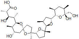 CAS#: 109345-56-4， (2S,3R,4S)-3-Hydroxy-4-[(2S,5R,7S,8R,9S)-9-Hydroxy-2-[(2R,5S)-5-[(2R,3S,5R)-5-[(2S,3S,5R,6R)-6-Hydroxy-6-(Hydroxymethyl)-3,5-Dimethyloxan-2-Yl]-3-Methyloxolan-2-Yl]-5-Methyloxolan-2-Yl]-2,8-Dimethyl-1,6-Dioxaspiro[4.5]Decan-7-Yl]-2-Methylpentanoic Acid